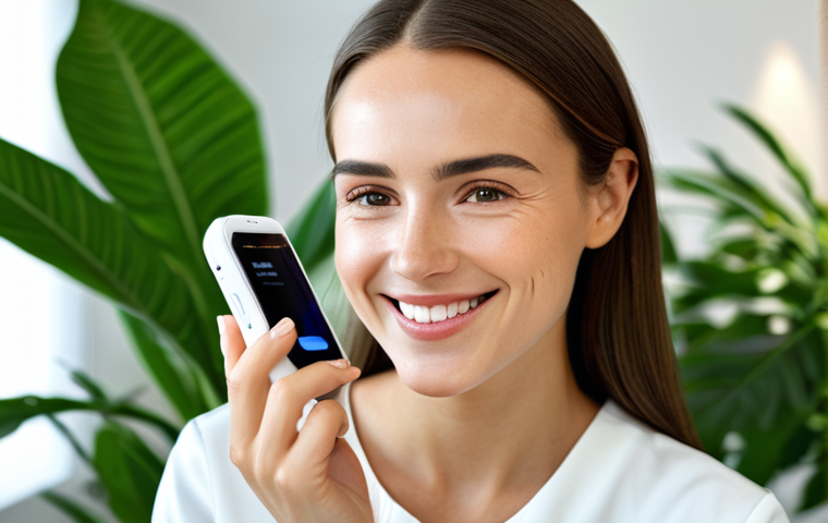 Natural Beauty & Tech**

A radiant woman with perfect skin, smiling genuinely in a sunlit, plant-filled room. She's holding a smartphone displaying a skincare analysis app. She is fully clothed in modest, comfortable attire. Natural makeup, highlighting her features. Soft, diffused lighting. High-resolution, perfect anatomy, correct proportions, professional photography, safe for work, appropriate content, fully clothed, family-friendly.

**