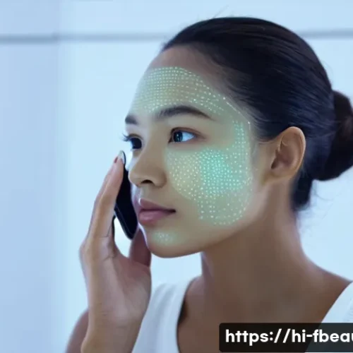 스킨케어 AI 기술 - **Prompt 1: "The AI Skin DNA Scan"**
    A young adult (age 20-30), with clear, healthy skin, is see...
