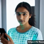 스킨케어 자동화 시스템 - **Prompt:** A young adult woman of South Asian descent is looking into her smartphone camera with a ...