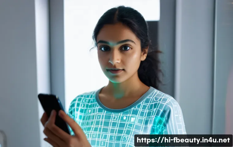 스킨케어 자동화 시스템 - **Prompt:** A young adult woman of South Asian descent is looking into her smartphone camera with a ...