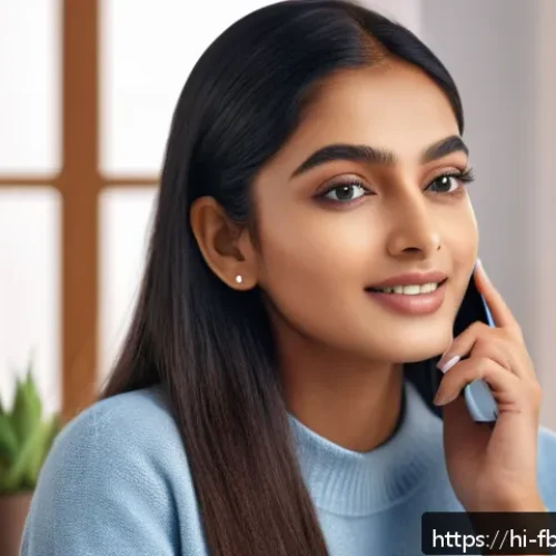 스마트 뷰티 플랫폼 - A modern digital beauty consultation scene featuring a young Indian woman with medium skin tone wear...